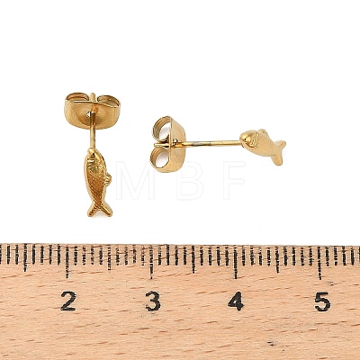 304 Stainless Steel Stud Earrings EJEW-C162-02D-G-1