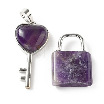 Natural Amethyst Pendants G-E580-01P-09-1