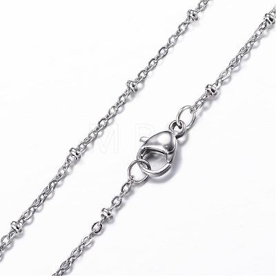 304 Stainless Steel Cable Chain Necklaces NJEW-P147-06P-1