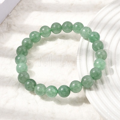 Natural Green Strawberry Quartz Round Beaded Stretch Bracelets for Women GG-CBA3F02-01-1