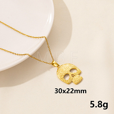 Minimalist Stainless Steel Skull Pendant Necklace for Women RX9725-2-1