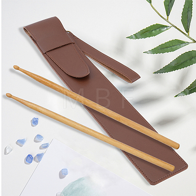 2Pcs 2 Colors Leather Drumstick Storage Case AJEW-CL0005-92-1