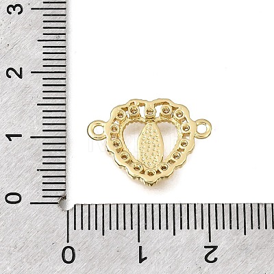 Religion Brass Micro Pave Clear Cubic Zirconia Connector Charms KK-G602-07G-13-1