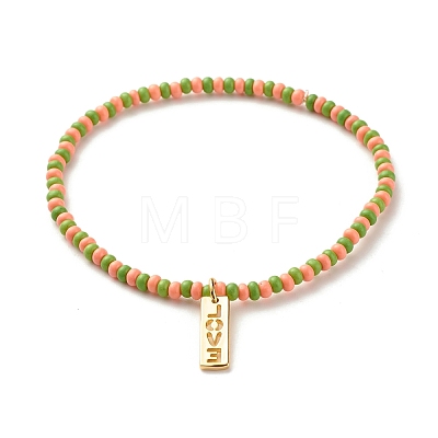 Word LOVE Stretch Bracelets Set BJEW-JB07518-1