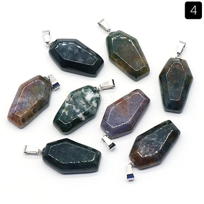 Natural Indian Agate Pendants PW-WG38001-04-1