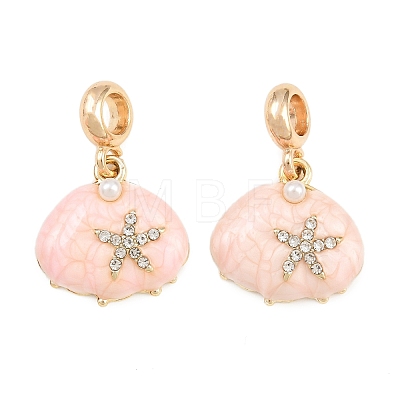 Alloy Enamel European Dangle Charms AL-CBAC2D3-04G-01-1