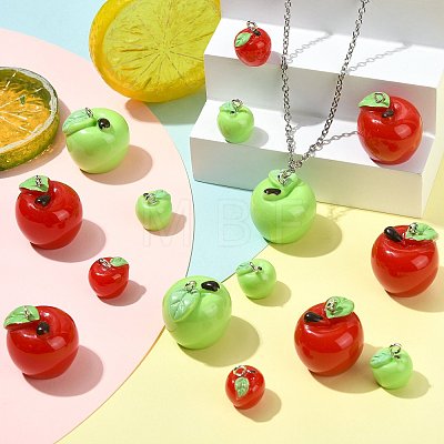 20Pcs 4 Styles Spray Painted Opaque Resin Pendants RESI-FS0002-42-1