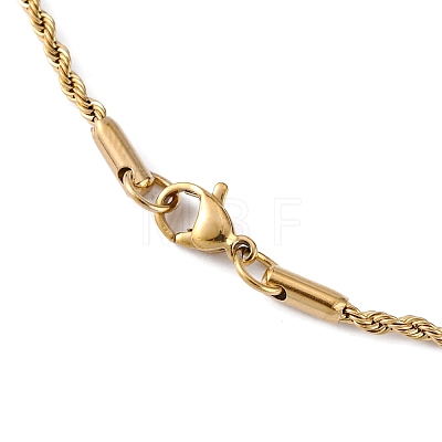 Trendy Men's 304 Stainless Steel Rope Chain Necklaces NJEW-M072-F-01-1