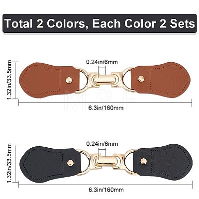 Gorgecraft 4 Sets 2 Style PU Imitation Leather Sew on Toggle Buckles DIY-GF0007-18-1
