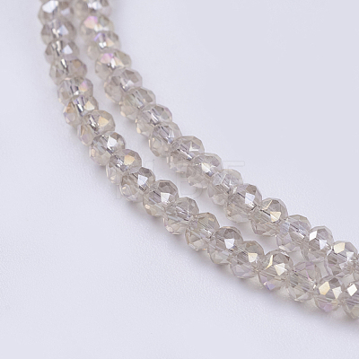 Electroplate Glass Beads Strands GLAA-F076-FR09-1