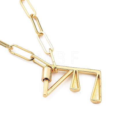 Brass Screw Carabiner Lock Pendant Necklaces NJEW-JN03011-03-1