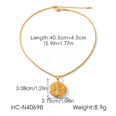 304 Stainless Steel Openable Photo Locket Pendant Necklaces for Women WG5489D-01-1