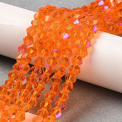 Transparent Electroplate Glass Beads Strands GLAA-F029-2mm-D11-1