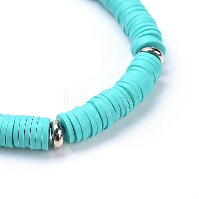 Handmade Polymer Clay Heishi Beads Stretch Bracelets BJEW-JB04251-M-1