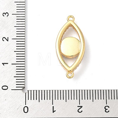 Brass Micro Pave Clear Cubic Zirconia Enamel Horse Eye Connector Charms KK-H534-02G-01-1