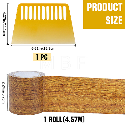 Gorgecraft 1 Roll Non-woven Fabrics Imitation Wood Grain Adhesive Tape DIY-GF0008-77A-1