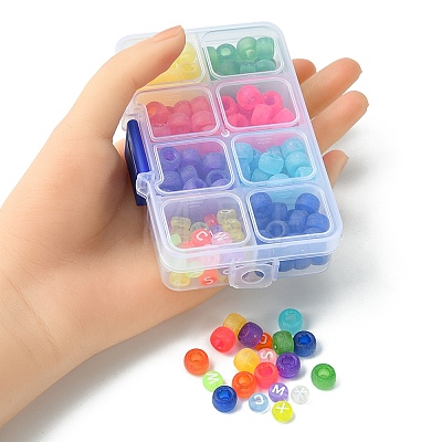 184Pcs 8 Colors Transparent Plastic Beads KY-YW0001-52-1