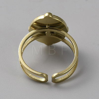 304 Stainless Steel Cuff Ring Findings FIND-WH0148-125C-G-1