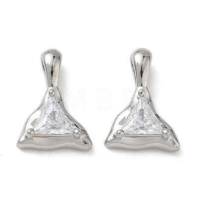 Brass Micro Pave Clear Cubic Zirconia Pendants KK-C259-01P-1