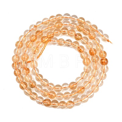 Natural Citrine(Heated) Beads Strands G-L659-A01-4mm-1
