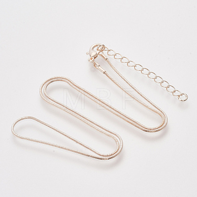 Brass Square Snake Chain Necklace Making X-MAK-T006-10A-RG-1