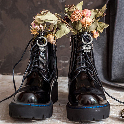 16Pcs 8 Style Cross/Butterfly/Moon Alloy Shoe Decoration HJEW-AB00624-1