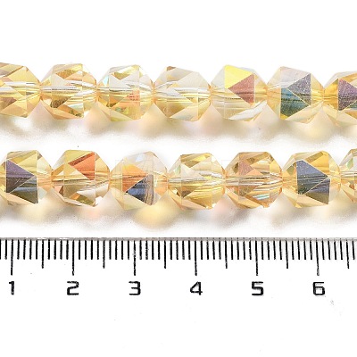 Electroplate Glass Beads Strands EGLA-P057-01A-HP01-1