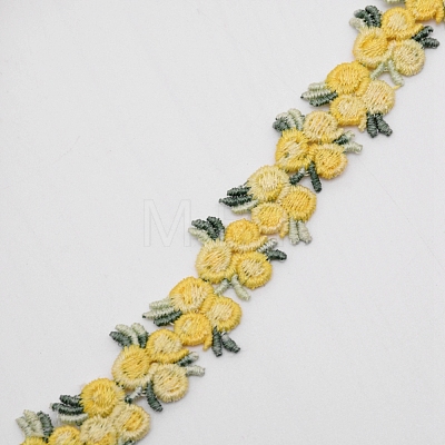 Flower Polyester Trim Ribbon OCOR-WH0057-18B-1