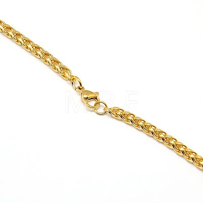 304 Stainless Steel Wheat Chain Necklace Making STAS-A028-N005G-1
