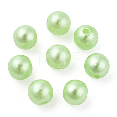 Spray Painted ABS Plastic Imitation Pearl Beads OACR-T015-05B-10-1