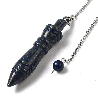 Dyed Natural Lapis Lazuli Pointed Dowsing Pendulums G-F758-F01-P-1