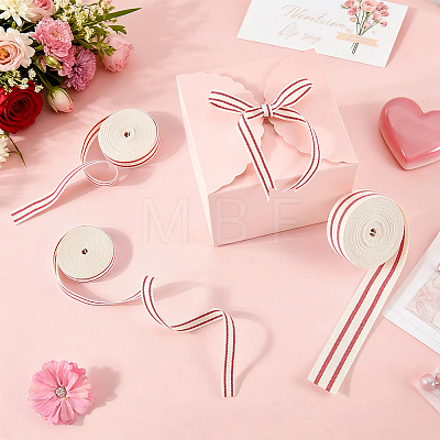 3Rolls 3 Styles Polyester Stripe Ribbon OCOR-ME0001-94-1