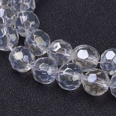 32-Facet Glass Beads Strands X-GF8mm01Y-AB-1