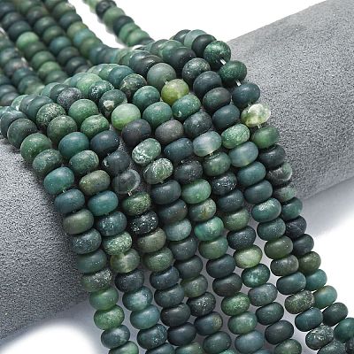 Natural Moss Agate Beads Strands G-P575-A24-8x5mm-1