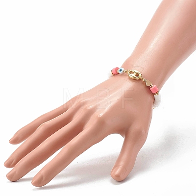 Polymer Clay Beads Stretch Bracelets BJEW-JB06565-1
