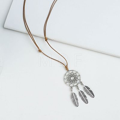 Boho Alloy Pendant Adjustable Cord Necklaces for Women WG6DA09-06-1