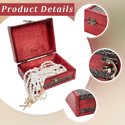 Rectangle Wood & PU Leather Jewelry Boxes CON-CL0001-14A-1