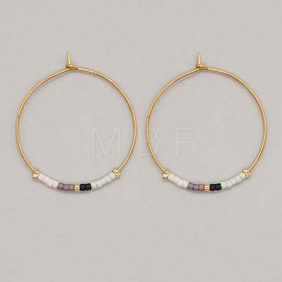 Bohemian Handmade Glass Seed Beads Hoop Earrings AM1646-1-1