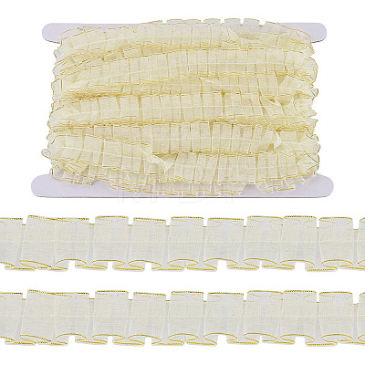 10M Double Layer Polyester Lace Ribbon OCOR-TA0004-14H-1