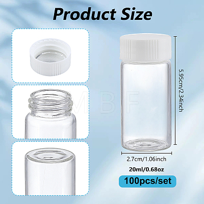 100Pcs Glass Bead Container CON-WH0086-253-1