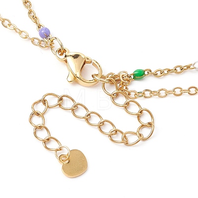 Brass Cable Chains Double Layer Necklaces NJEW-JN04498-1