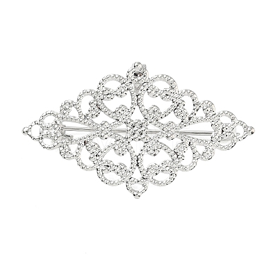 Rhombus with Flower Brass Lapel Pin Brooches for Clothes KK-CBA19A0-04P-1