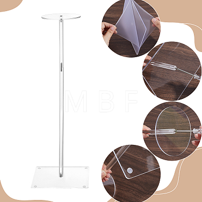 2Pcs 2 Sizes Height Adjustable Acrylic Hat Display Stands ODIS-WH0095-011-1
