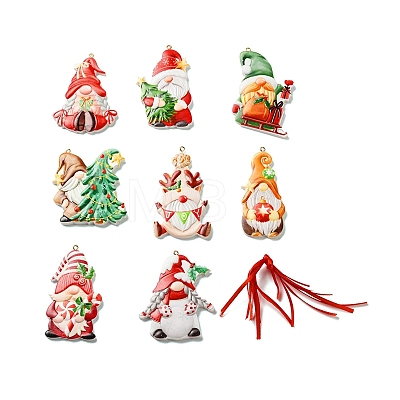 Christmas Santa Claus Resin Pendant Decorations HJEW-K041-01-1