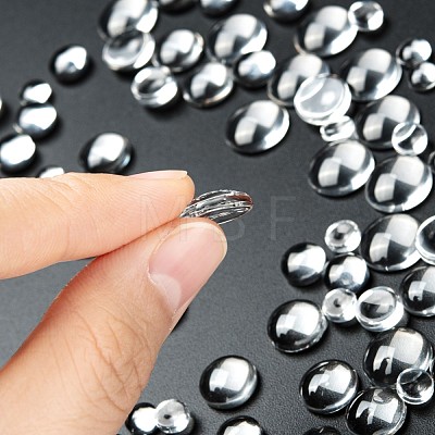80Pcs 4 Size Transparent Glass Cabochons GGLA-ZZ0001-03-1