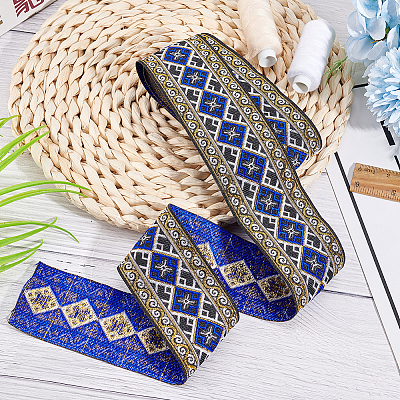 Ethnic Style Embroidery Polyester Ribbons OCOR-WH0060-56B-1