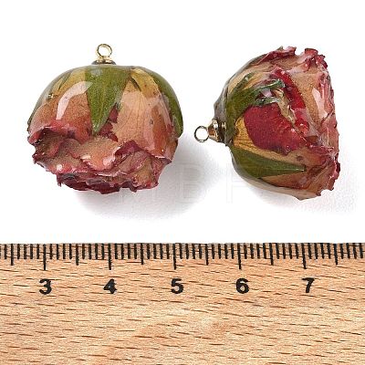 Brass Epoxy Resin Pendants FIND-D043-01G-07-1