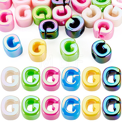 20Pcs UV Plating Opaque Acrylic European Beads OACR-TADJ0001-16G-1