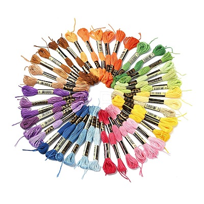 6Bundles 6 Colors Polyester Embroidery Floss OCOR-YW0001-24F-1