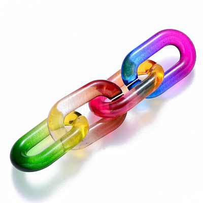 Two Tone Transparent Acrylic Linking Rings OACR-S036-006A-N-1